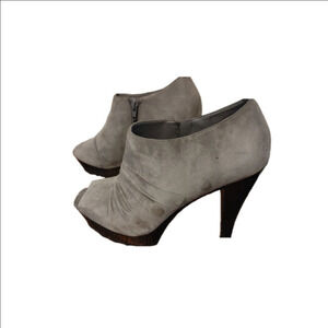 BCBG Rimy Ultra Suede Peep Toe Booties Size 9B